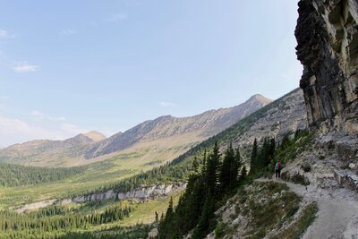 Final spot of shadow by cliff on Highline Trail