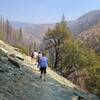 Hiking the trail.