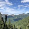 Looking down into Barnes Creek Valley and up at Baldy Ridge.