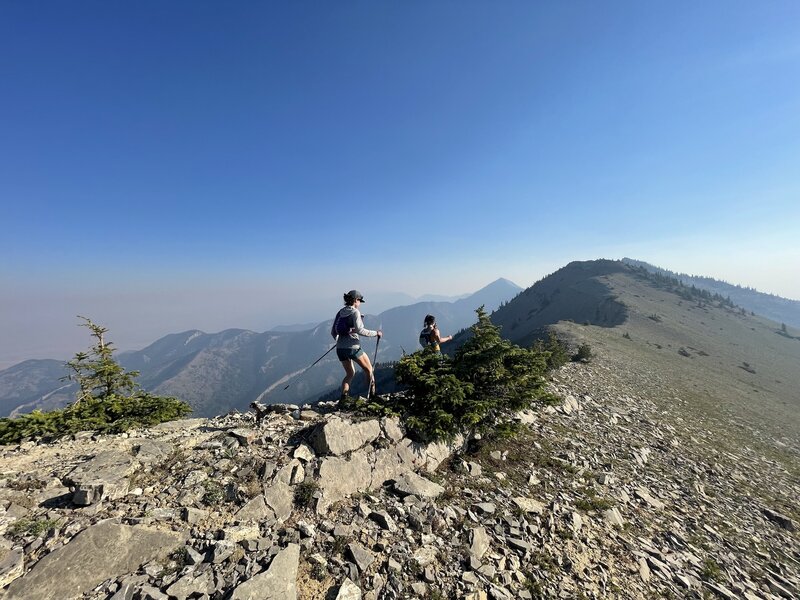 North bound along the ridge to Baldy.