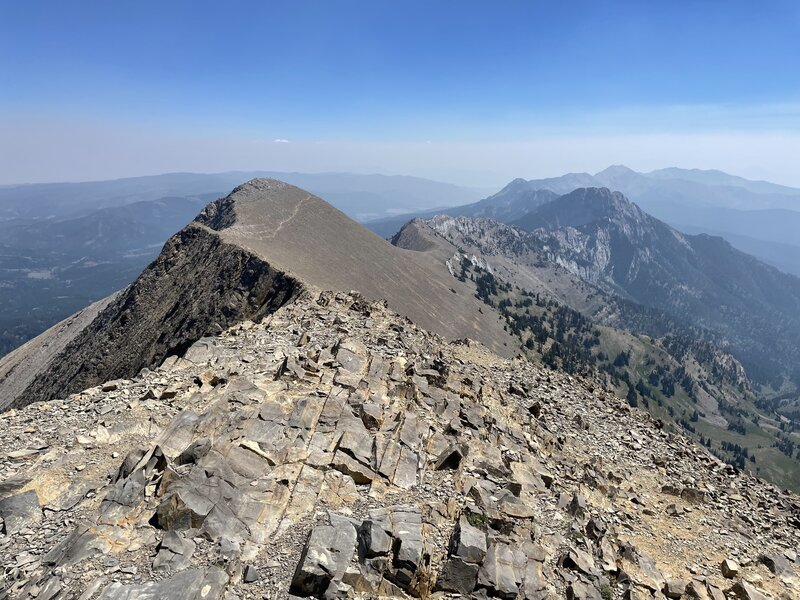 South bound view from top of Sacagawea Peak.