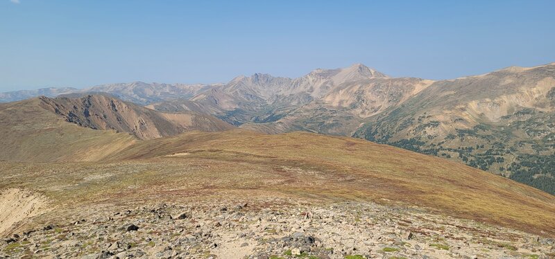 View from ridgeline between Woods Mountain and Mount Machebeuf.