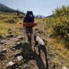 Backpacking Squaw Creek Trail towards Squaw Lake Trail.