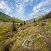 Heading south on the Squaw Creek Trail. Perfect weather and fall color timing.