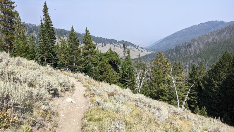 View of the valley looking back towards Pony.