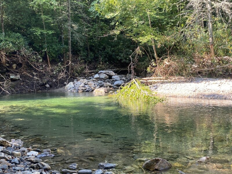 Swimming hole a mile from trailhead on US 276 S.