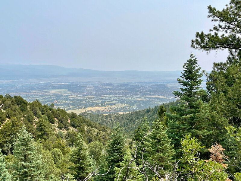 Cañon City and Arkansas River in distance . Hazy due to wild fires throughout the west.