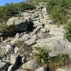 Steep staircase climb.