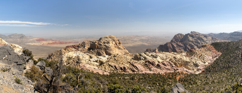 The back side of Bridge Mountain and Rainbow Mountain from North Peak.