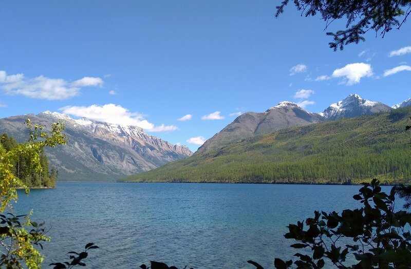 Looking across Kintla Lake to the east-northeast from Boulder Pass Trail.