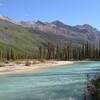 The beautiful Moose River in its rugged mountain valley, on a bluebird September day.