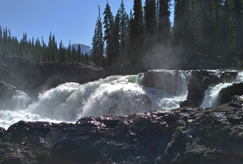 The Snake Indian River drops over Wellbourne Falls.