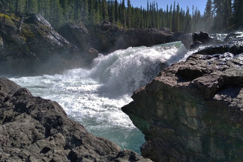 The Snake Indian River drops over Wellbourne Falls.