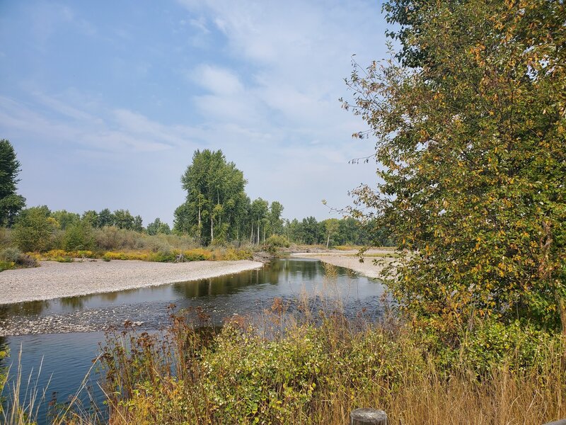 Looking upstream from the parking area.