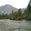 The Blue Creek crossing in late August. Mount Simla, 9,140 ft., is the mountain (left) nearby to the south.