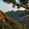 Sunrise view of Hawksbill from an unnamed campsite before the steep descent.