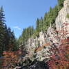 Beautiful rock bluff views along the trail.