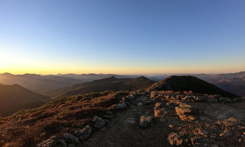 Sunrise October 2021 - Looking south towards Little Haystack, Mt. Liberty, and Mt. Flume. Friluftsliv!