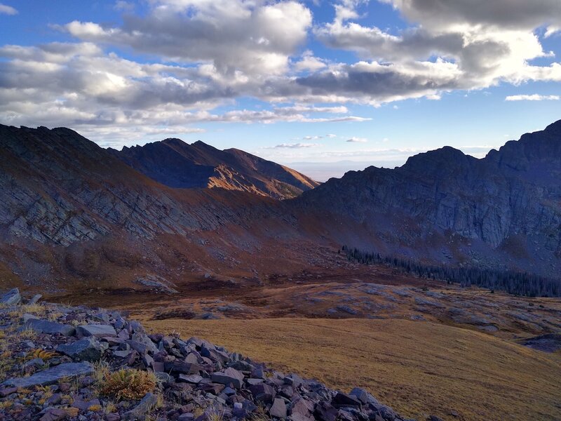 Evening light from Hermit Pass, around 13,000ft, towards Rio Alto bowl