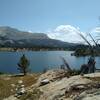 Looking west across Valley Lake from Valley Lake Trail, Medina Mountain, 11,541 ft. (left), is not too far away.