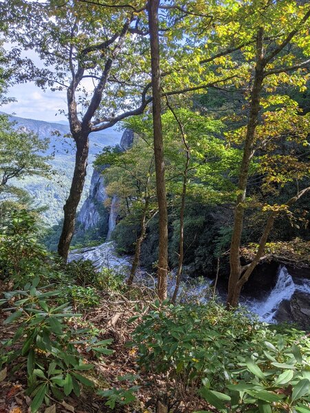 Top of Hickory Nut Falls viewed at the end of the Skyline Trail.