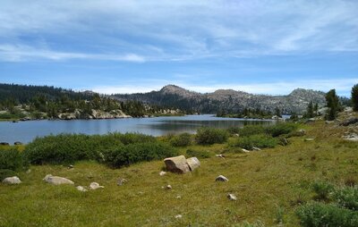 Looking south across North Fork Lake from the CDT.