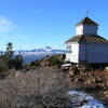 Old lookout on Black Butte and 3-Fingered Jack (in background). (1-13-2018)