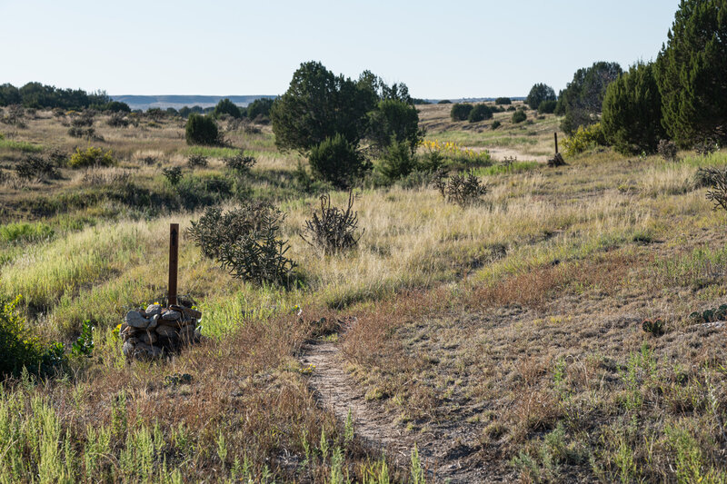 Well marked trail across the prairie.