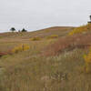 The trail climbs the hill to better views of the park.