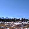 Looking south from the approach to Chester Lake in the alpine meadow