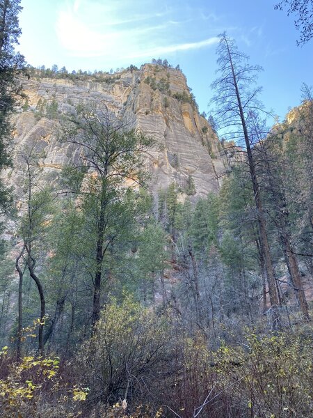 Towering peaks of the canyon walls.