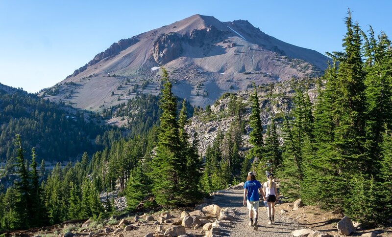 Lassen Peak over the Bumpass Hell Trail.