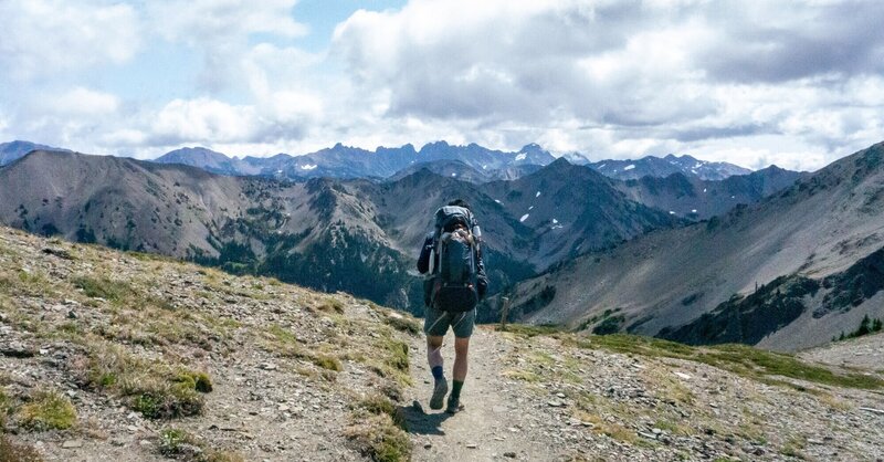 Hiker descending into Grand Valley