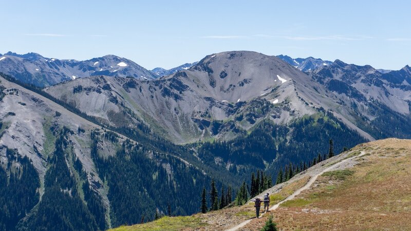 Mountains along the trail to Obstruction Point.