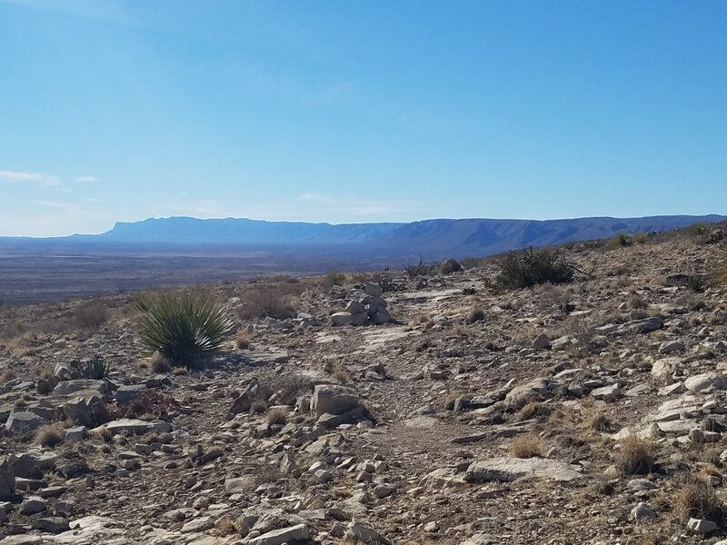 Old Guano Road Trail looking southbound toward Guadalupe Peak.