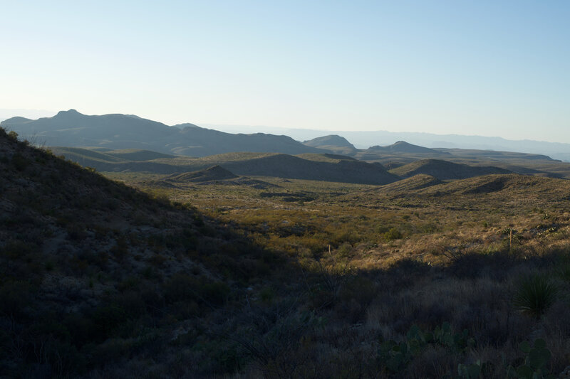 Views looking back toward the trailhead from Ward Spring.