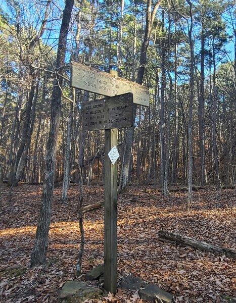 Millstone Lake-R2R junction trail sign.