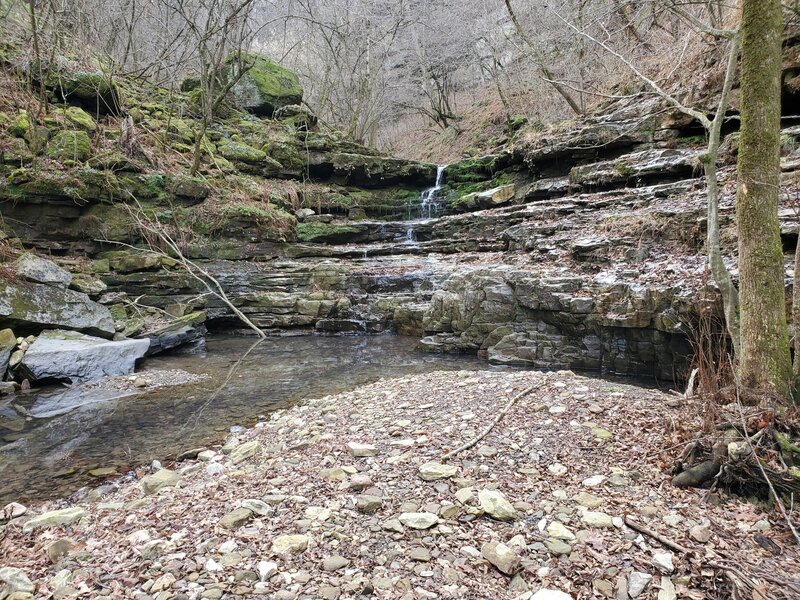 Waterfall in the creek bed.