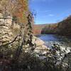 View down-river from Potomac Cliffs trail as the South Branch heads to join North Branch.