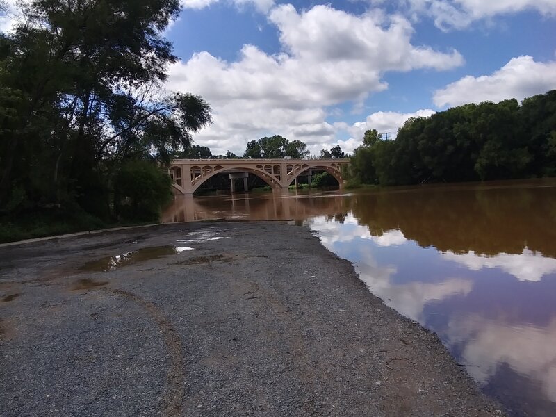 Yadkin River and  Historical Wil-Cox Bridge.