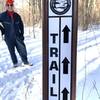 Marker at the beginning of the south trail, marked in fall 2021.