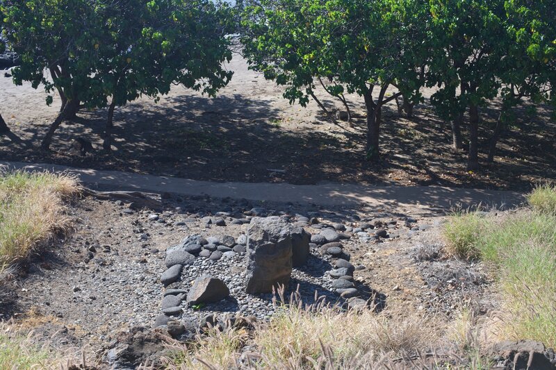 From the Stone Leaning Post Overlook, you can see the stone post that overlooks the site of the shark temple.