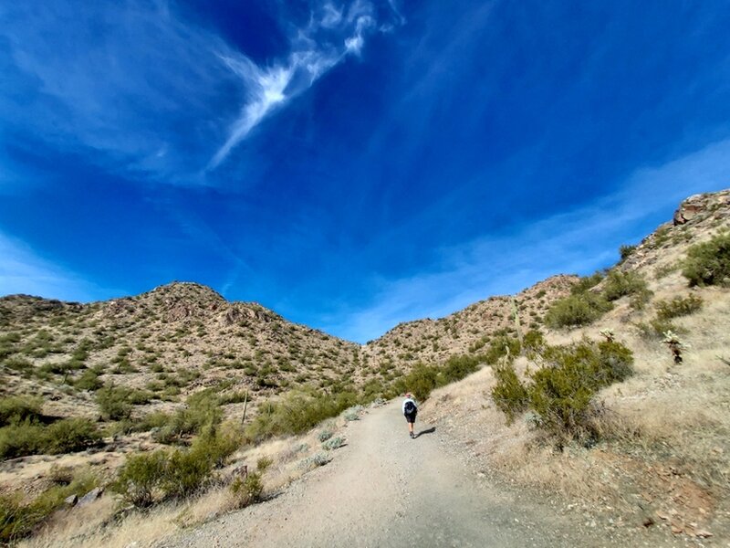 Climbing toward Goldmine Mountain.