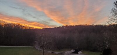 Sunset from the dam at Tucker Lake.