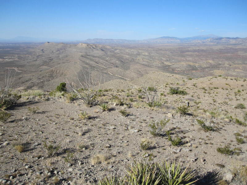 Mill Ridge, looking north toward Cottonwood Wash & Sierra Blanca, at the end of Forest Road 5575...