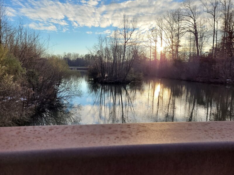 View from a wooden bridge along the trail.