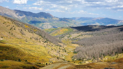Colorado trail looking into the valley of the old Carson townsite.