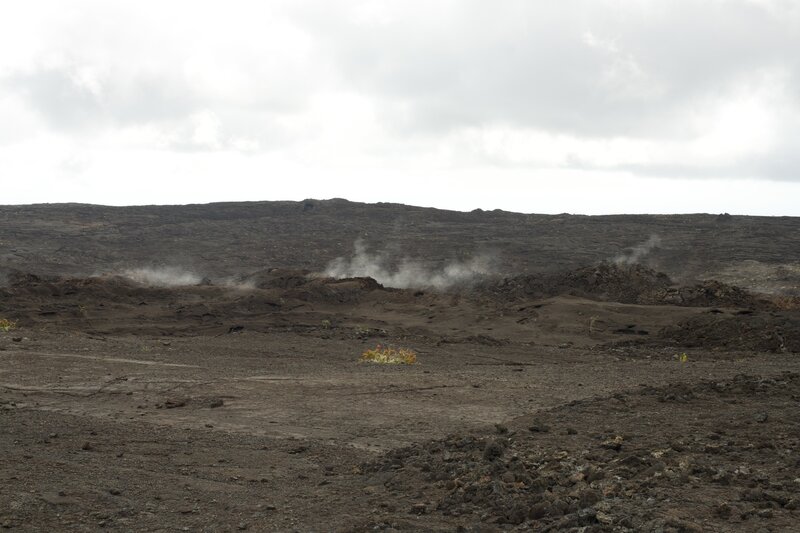 Steam breaks through the ground along the Napau Trail.