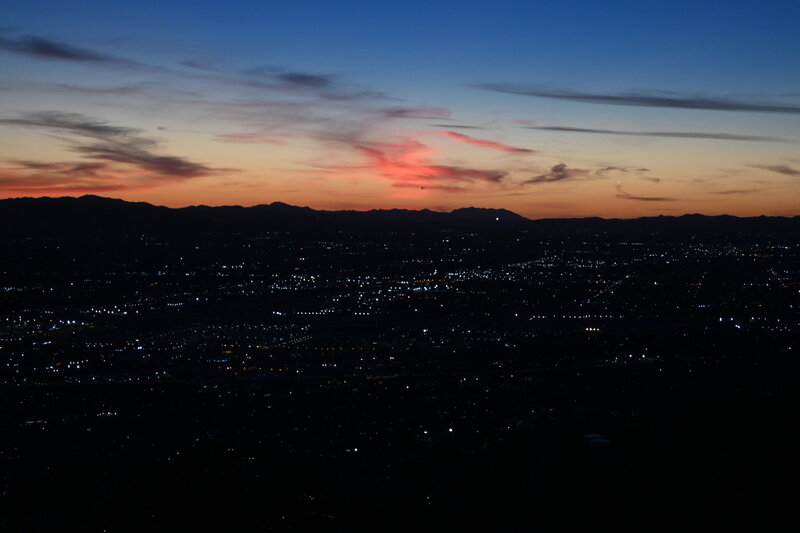Sunset over Burbank from the top of the trail