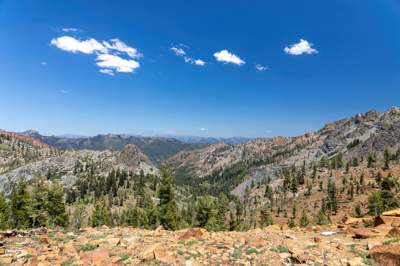 Bear Creek valley with Mount Shasta faintly visible in the far.